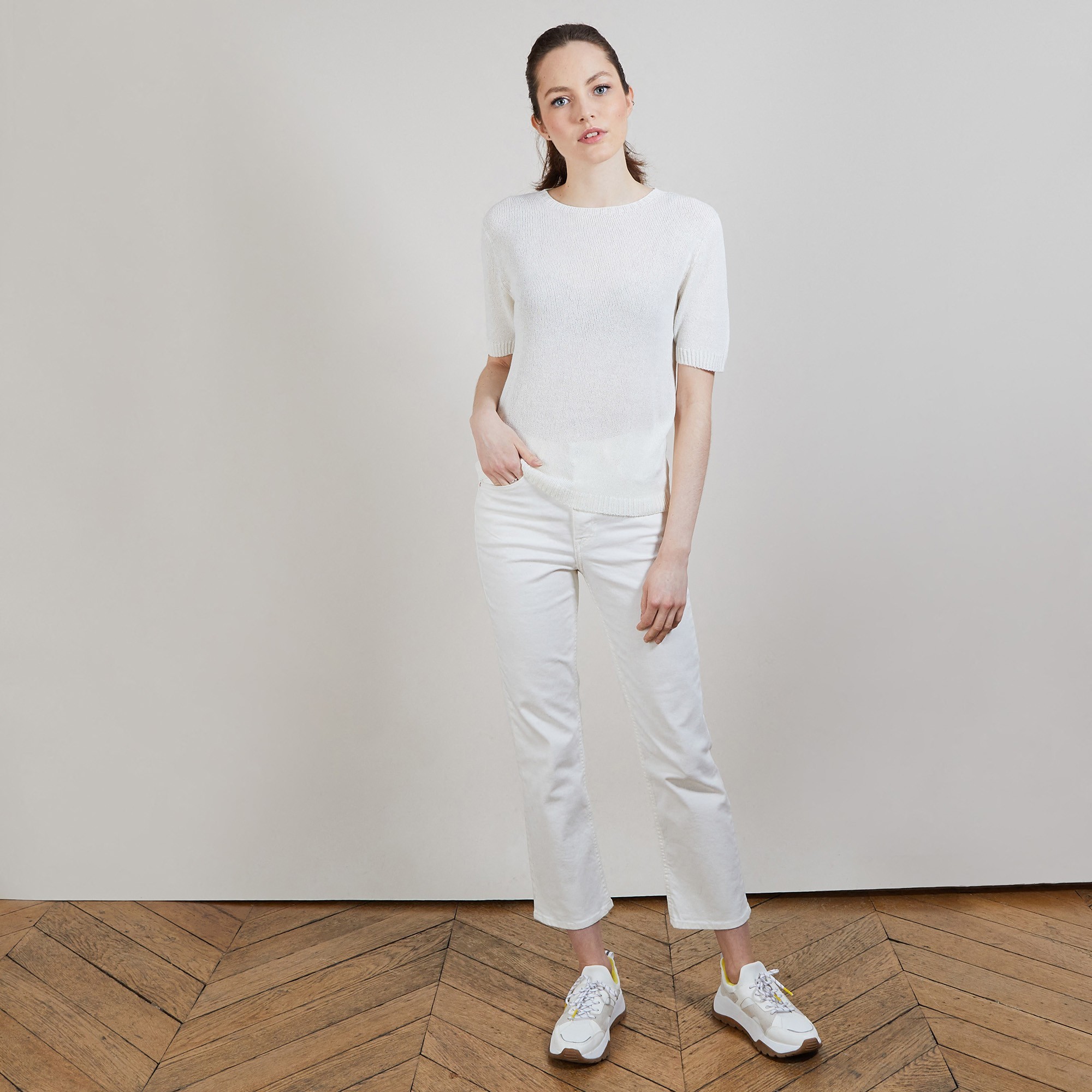 T-shirt manches coudes - Bapteme 6800 BLANC _82 ECRU