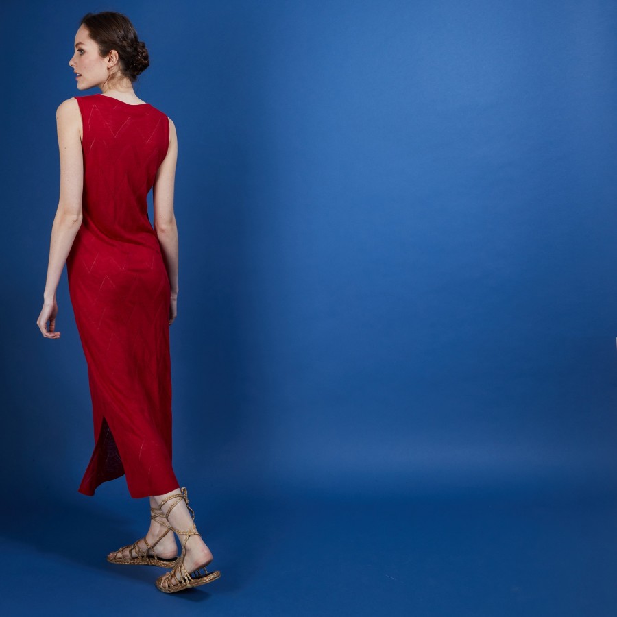 Long flamed linen dress - Come