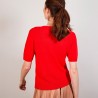 T-shirt manches coudes - Bapteme 6880 PAVOT- 52  ROUGE