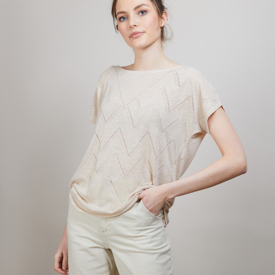 Long flamed linen T-shirt - Colinna