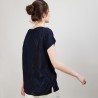 Long T-shirt en lin flammé - Coline 6840 marine - 05 Bleu marine
