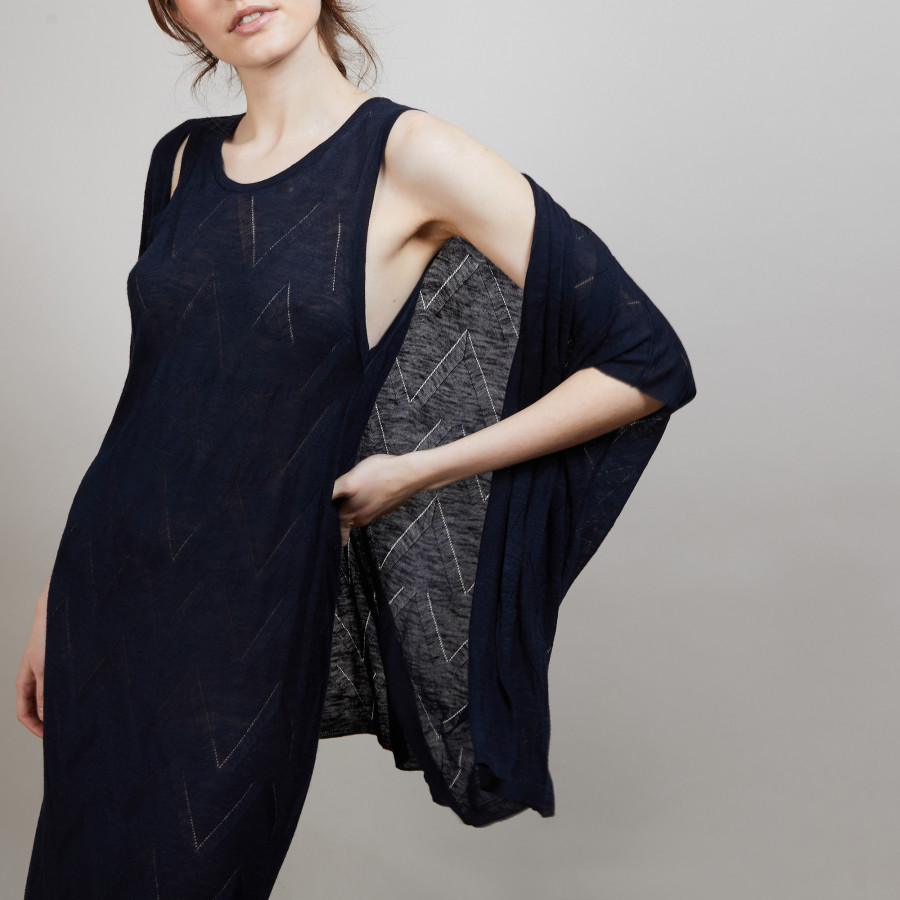 Long flamed linen cardigan - Cid