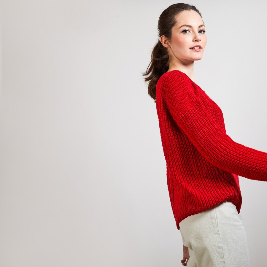Ribbed knit V-neck sweater - Bulle
