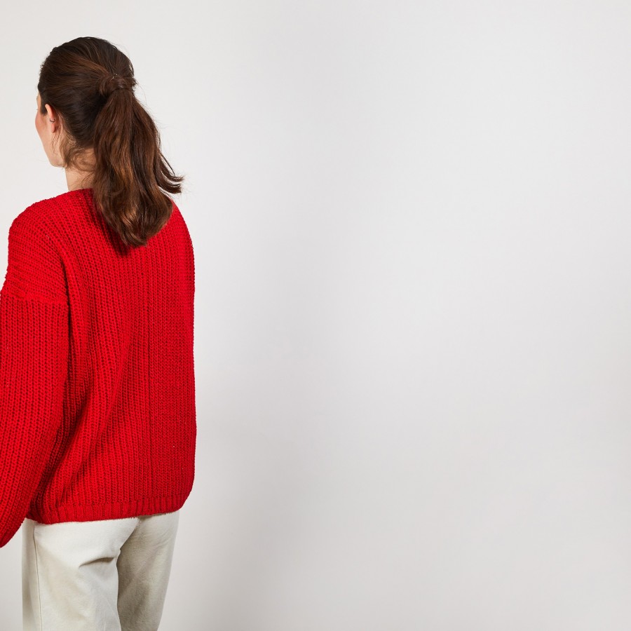Ribbed knit V-neck sweater - Bulle