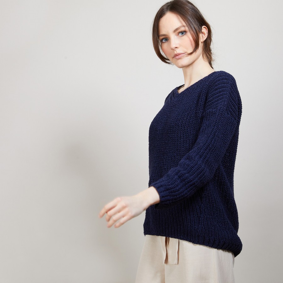 Ribbed knit V-neck sweater - Bulle