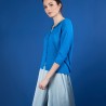 Cardigan femme en viscose crepe - Boubou 6843 azur - 49 Turquoise