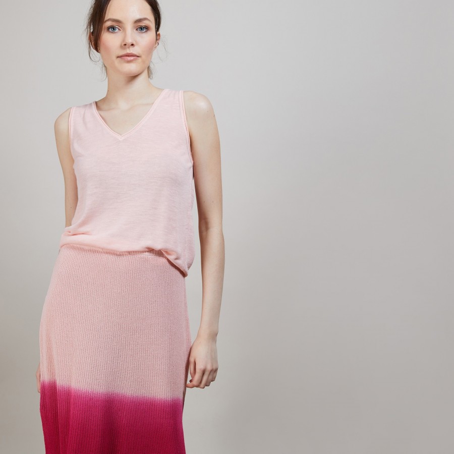 Flamed linen tank top - Boréal