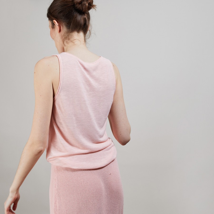 Flamed linen tank top - Boréal