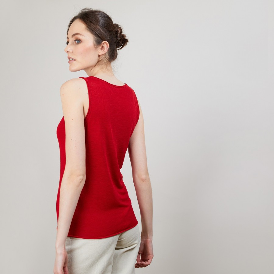 Flamed linen tank top - Boréal