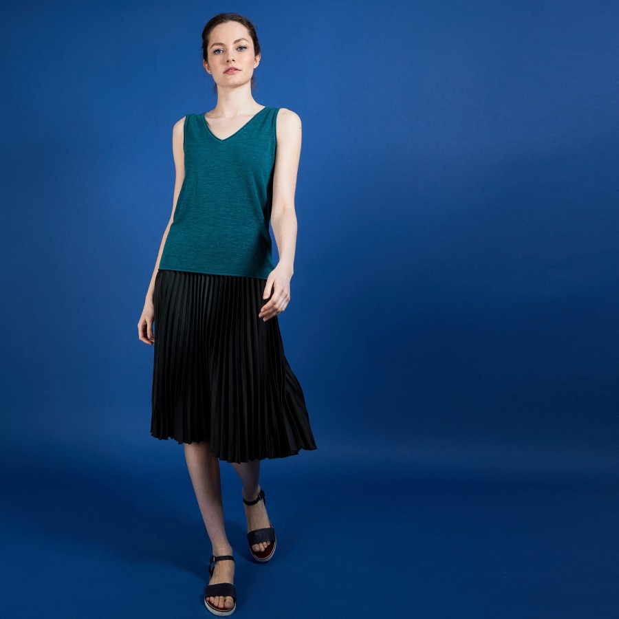 Flamed linen tank top - Boréal