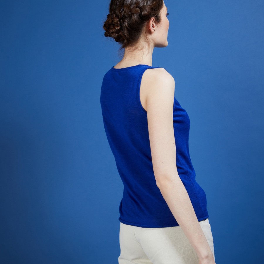 Flamed linen tank top - Boréal