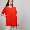 T-shirt col rond en viscose crepe - Bibiche 6883 flamine - 15 Orange