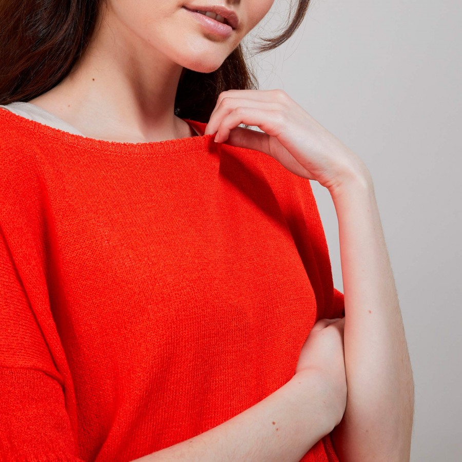 Camiseta gola redonda em crepe de viscose - Bibiche