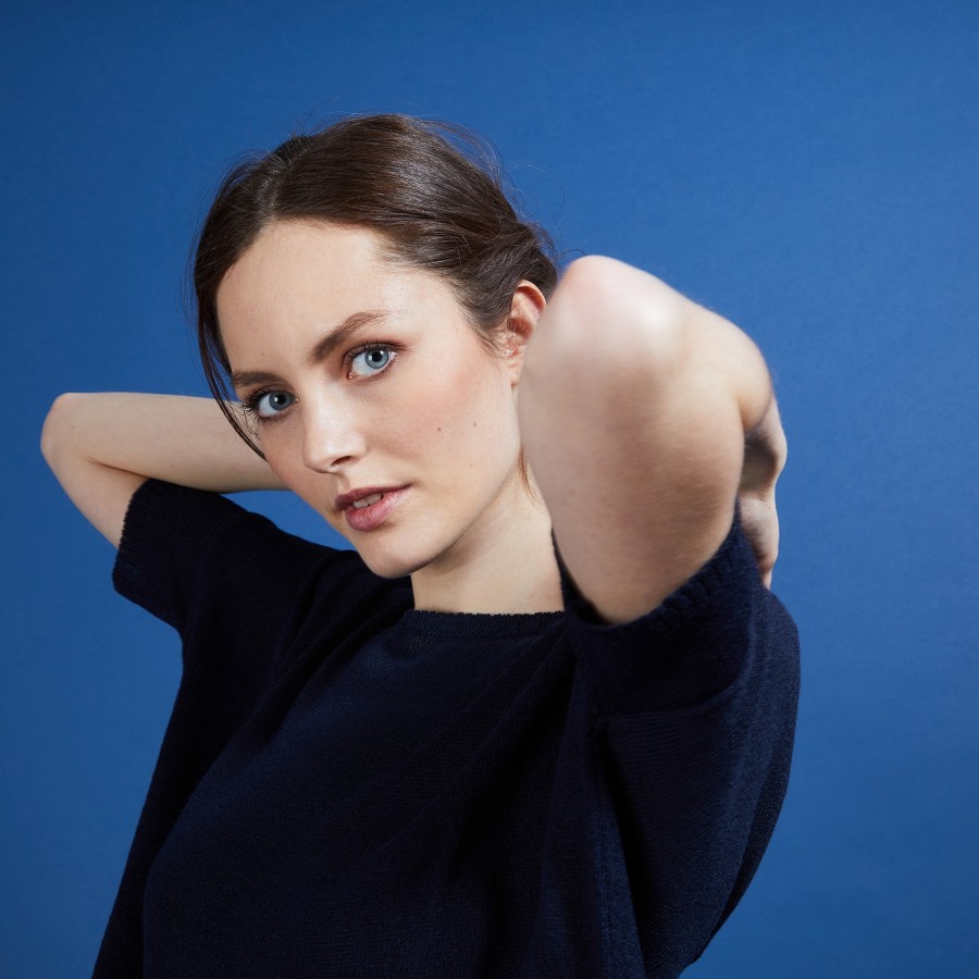 Camiseta gola redonda em crepe de viscose - Bibiche