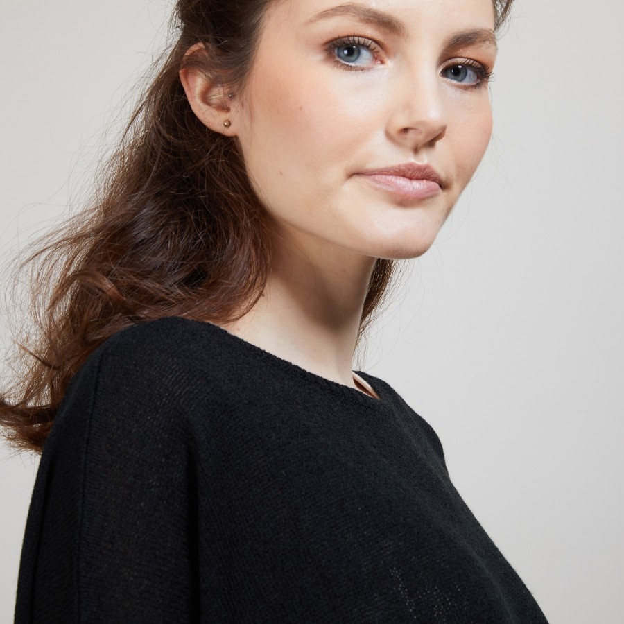 Camiseta gola redonda em crepe de viscose - Bibiche