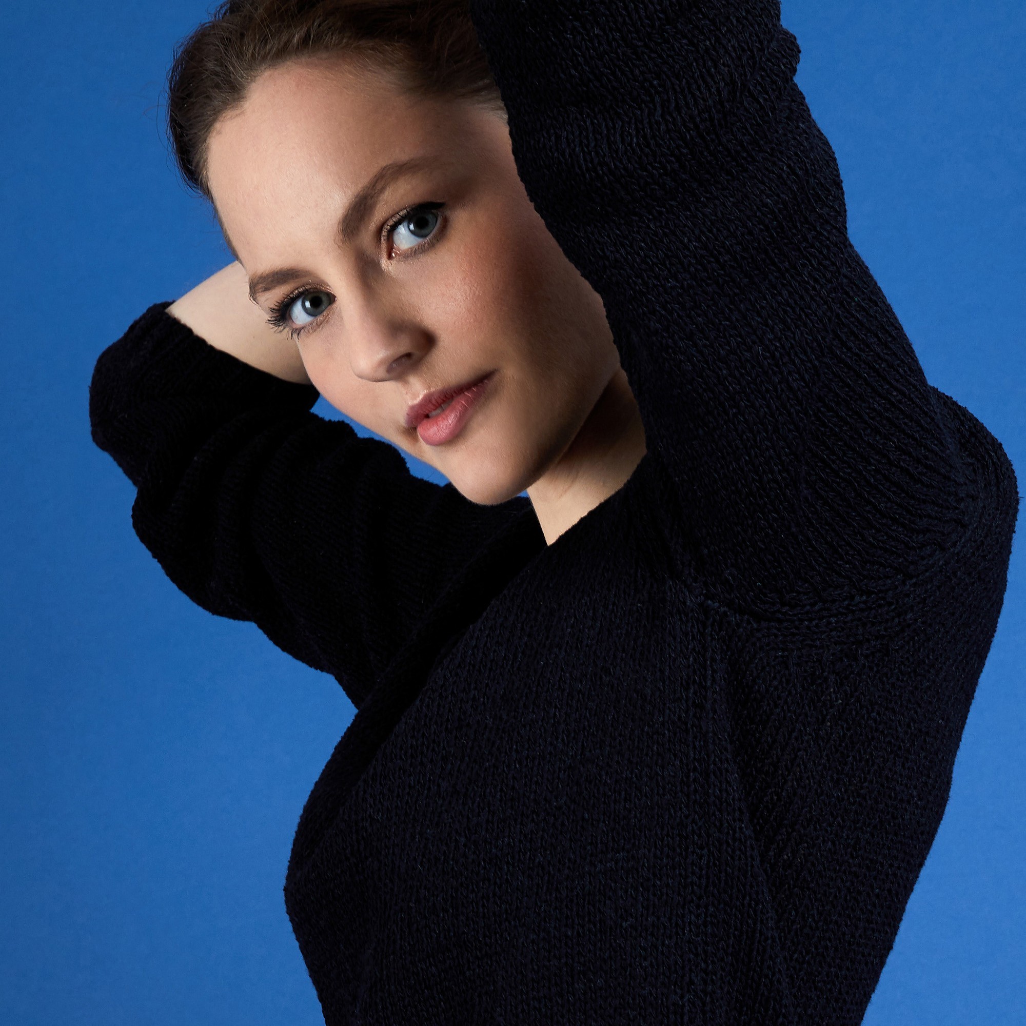 BLOVIS - PULL COL V  SOIE LAINE ET COTON