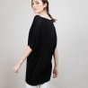 T-shirt long en lin flammé - Bil 6810 noir - 01 Noir