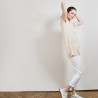 T-shirt long en lin flammé - Bil 6801 beige - 12 Beige clair