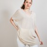 T-shirt long en lin flammé - Bil 6801 beige - 12 Beige clair