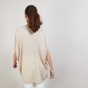 T-shirt long en lin flammé - Bil 6801 beige - 12 Beige clair