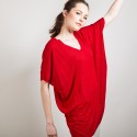T-shirt long en lin flammé - Bil 6880 pavot - 52 Rouge
