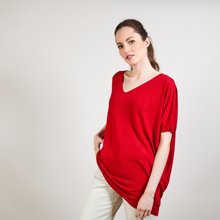 Long flamed linen T-shirt - Bil