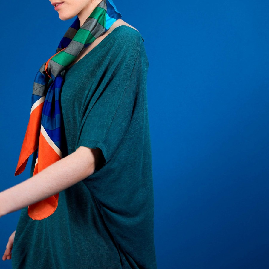 Camiseta longa de linho com babados - Bil