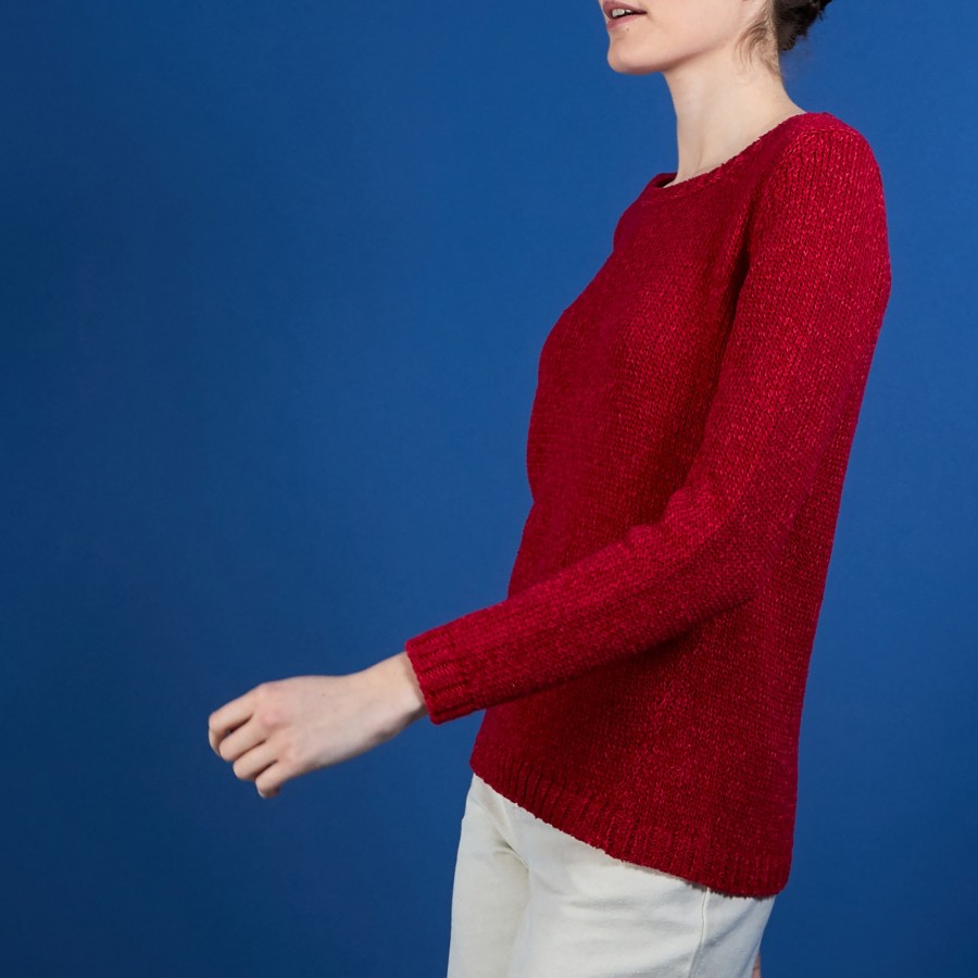 Cotton and wool silk round neck sweater - Benji