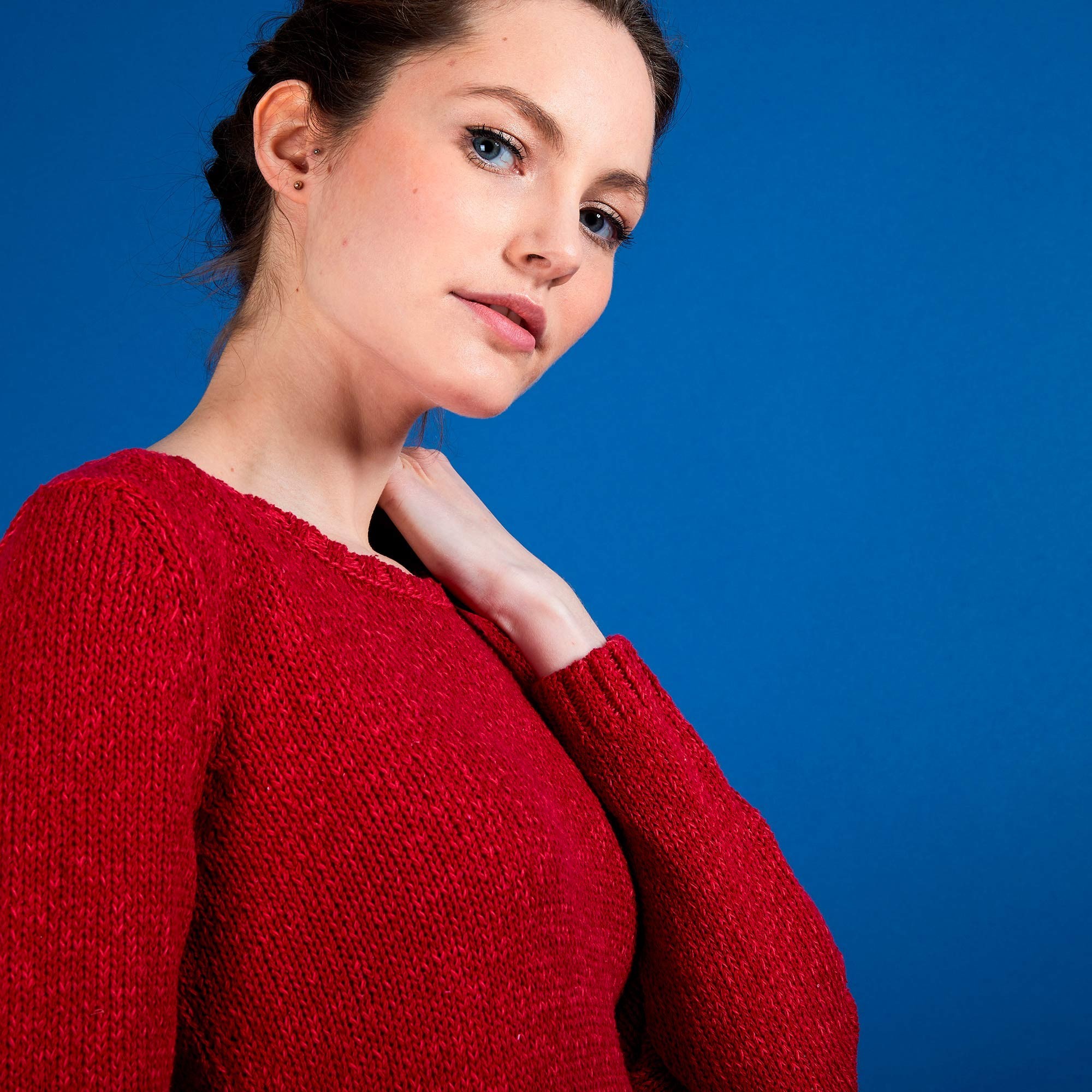 BENJI. PULL COL ROND LAINE ET COTON