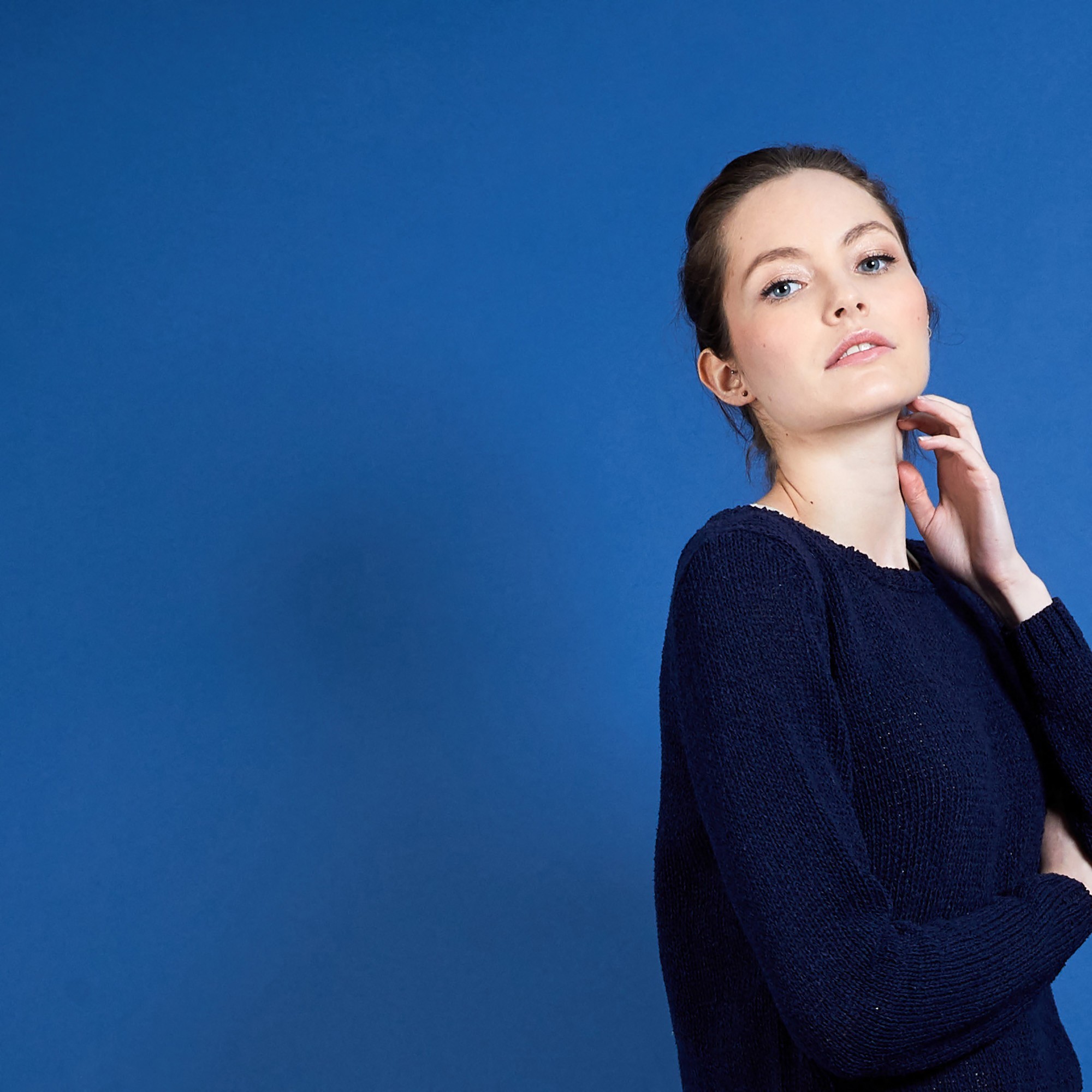 BENJI. PULL COL ROND LAINE ET COTON