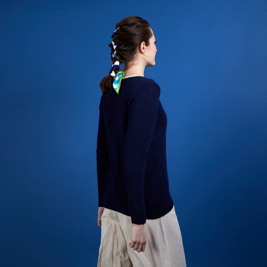 Cotton and wool silk round neck sweater - Benji