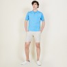 Polo manches courtes en Fil Lumière Vadim 2750 perruche - 06 Bleu moyen