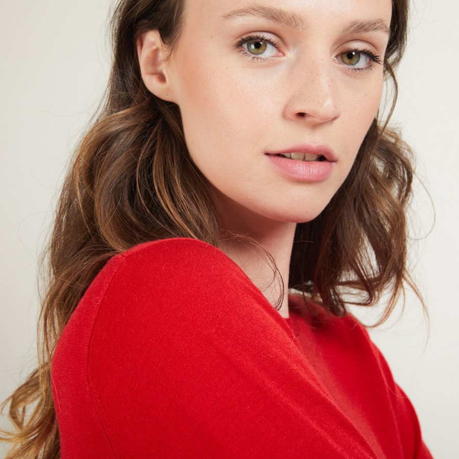 Round-neck merino wool sweater- Bérenice