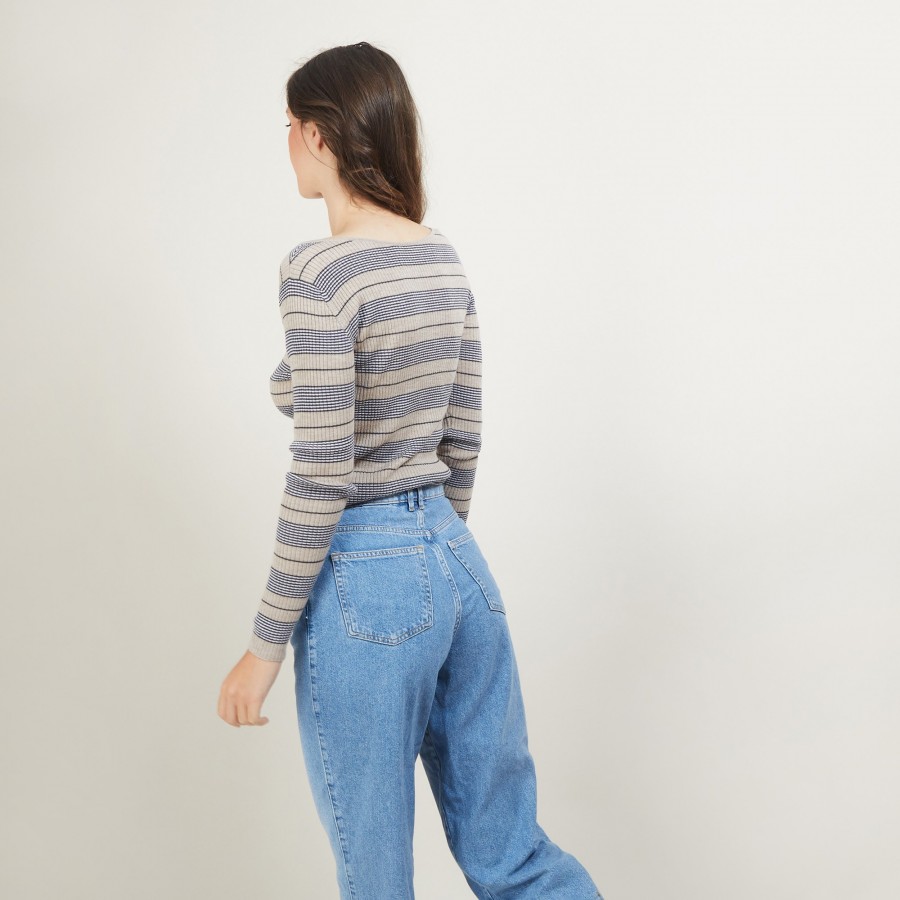 Camiseta Listrada Manga Longa - Fina