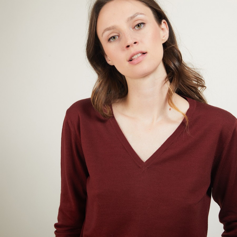 V-neck in merino wool - Arya