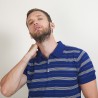Short-sleeved striped wool polo shirt - Lary