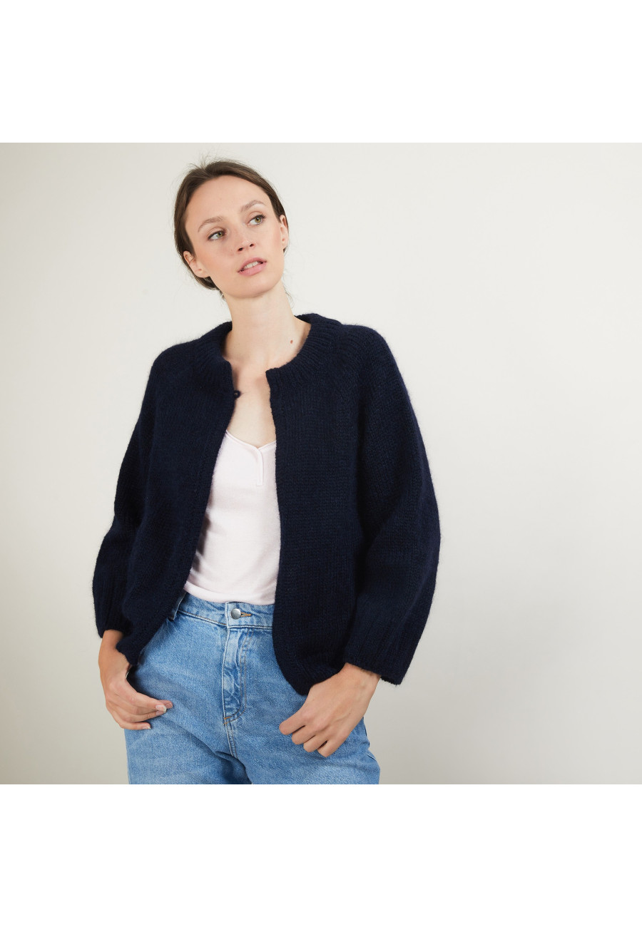 Colete de mohair com bolsos - Gilie