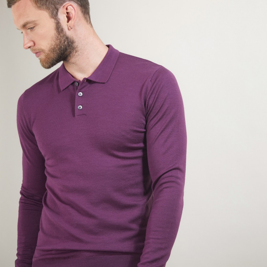 Suéter gola polo de lã merino - Eni
