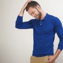 Pull col polo en laine - Beni 7042 fregate - 48 Bleu roi