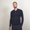 Pull col polo en laine - Beni 7040 marine - 05 Bleu marine