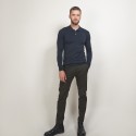 Pull col polo en laine - Beni 7011 ombre - 10 Gris foncé