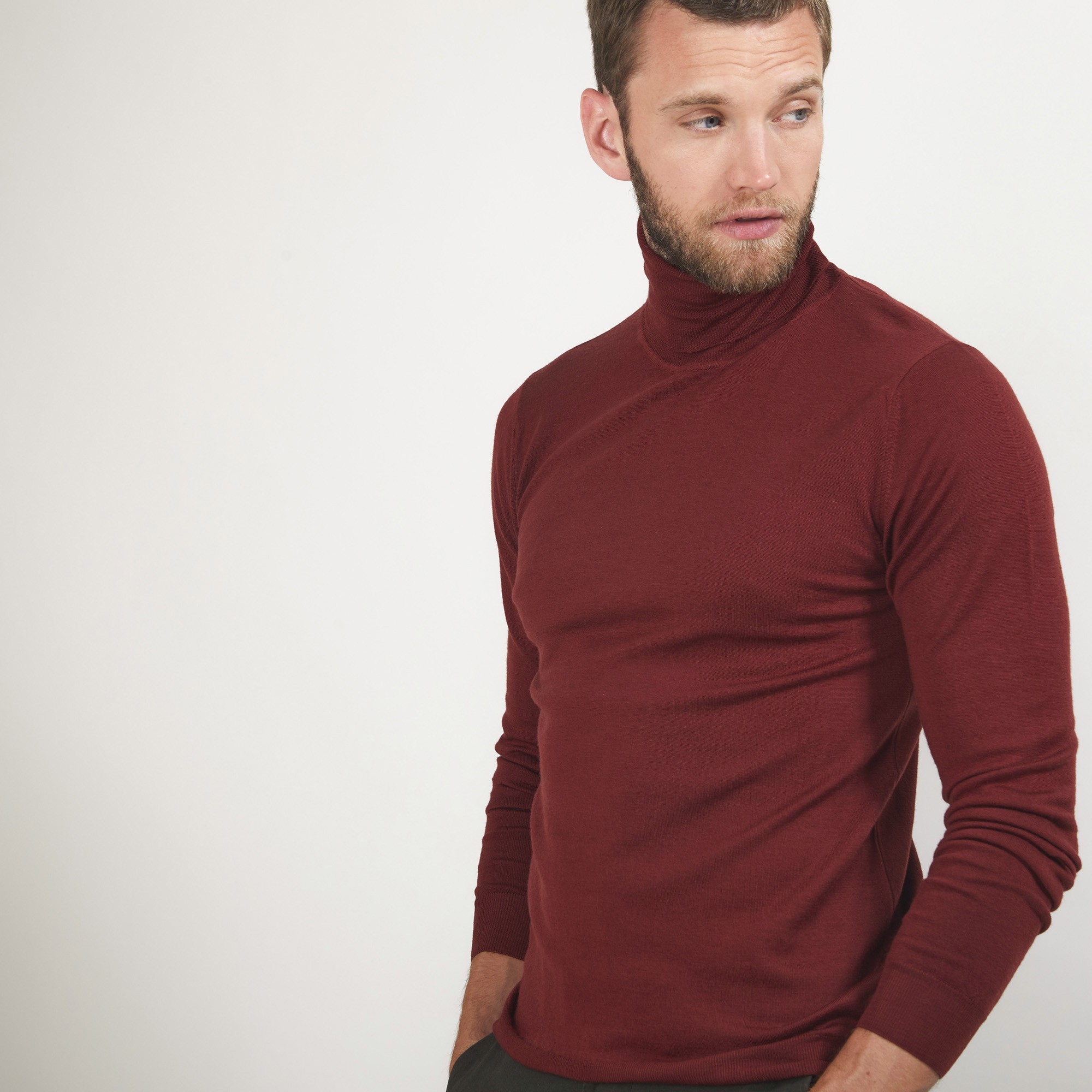 Pull col roulé en laine - Berry