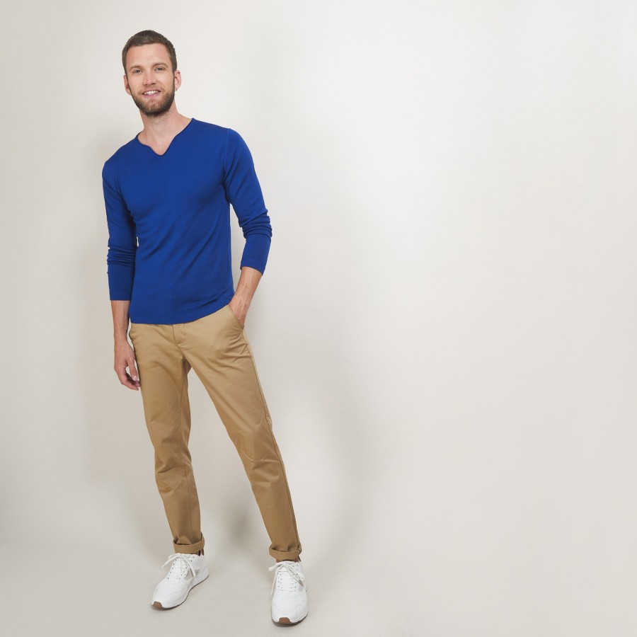 Wool sweater with Tunisian collar - Bono