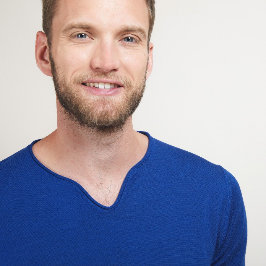 Wool sweater with Tunisian collar - Bono