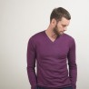 Pull col V en laine - Badyss 7085 damas - 18 Violet foncé