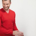 Pull col V en laine - Badyss 7080 dahlia - 52 Rouge