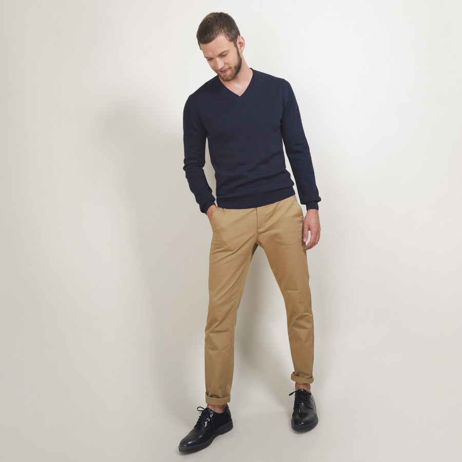 Suéter de algodão cashmere com decote em V - Brent