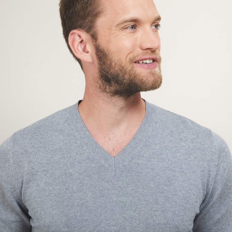 Cotton cashmere V-neck sweater - Brent