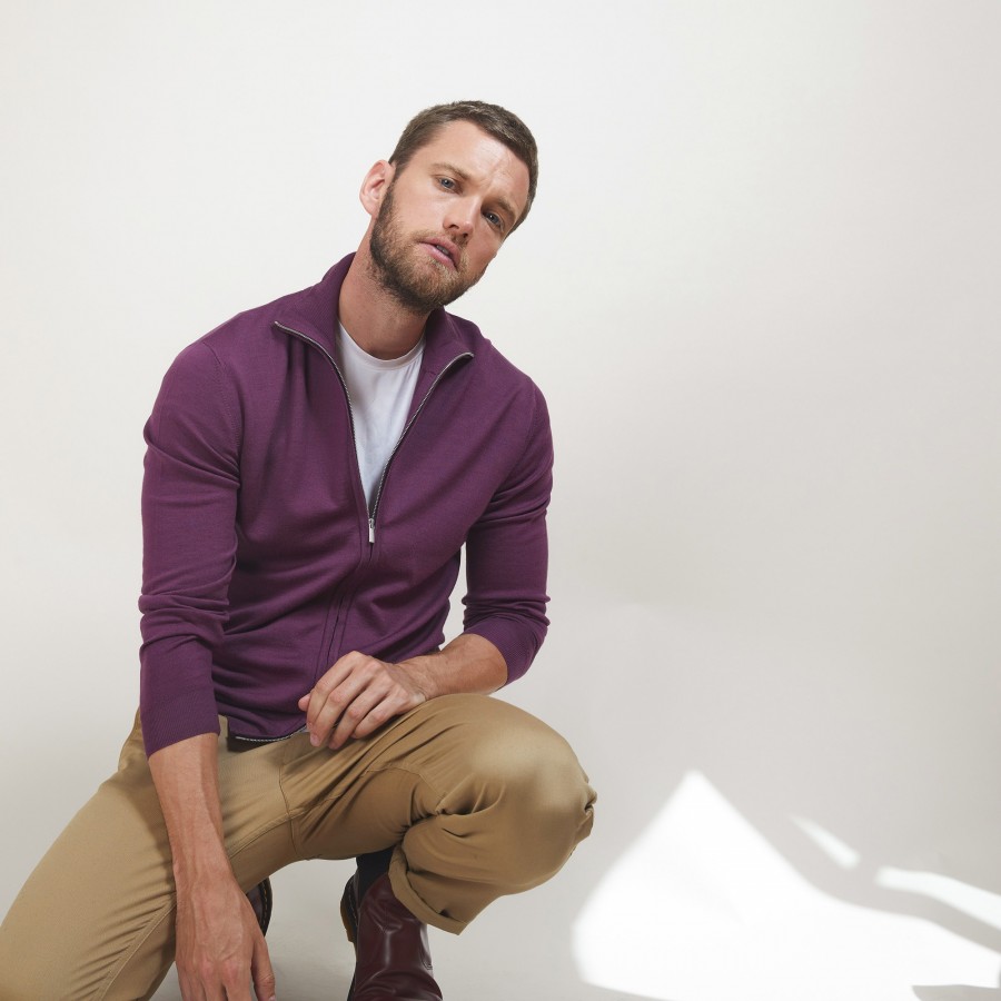 Zipped wool cardigan - Estian