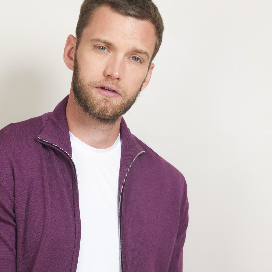 Zipped wool cardigan - Estian